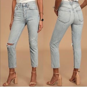 AGOLDE Riley Shatter High Rise Straight Crop